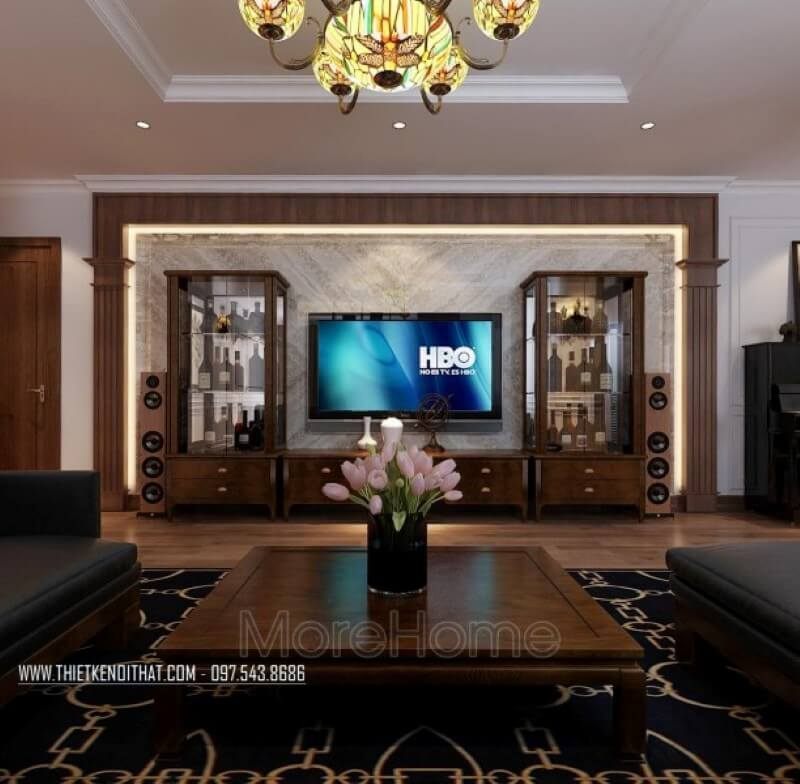 Trang trí phòng khách sang trọng hơn với đá ốp tường tự nhiên