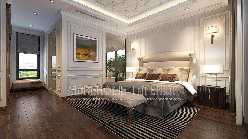 Mẫu giường ngủ bọc da cao cấp mang lại không gian phòng ngủ biệt thự sang trọng và đẳng cấp