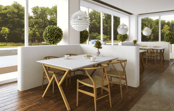 Đá Solid Surface làm mặt bàn ăn