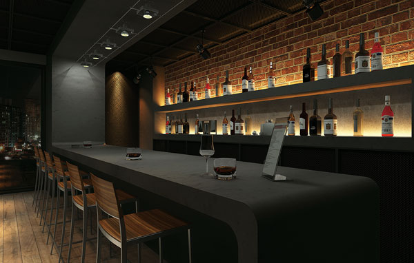 Đá Solid Surface làm quầy bar
